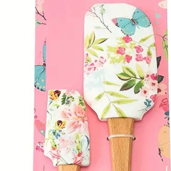 Set of 2 Garden Flowers & Butterflies Silicone Spatulas - Picture 4 of 5
